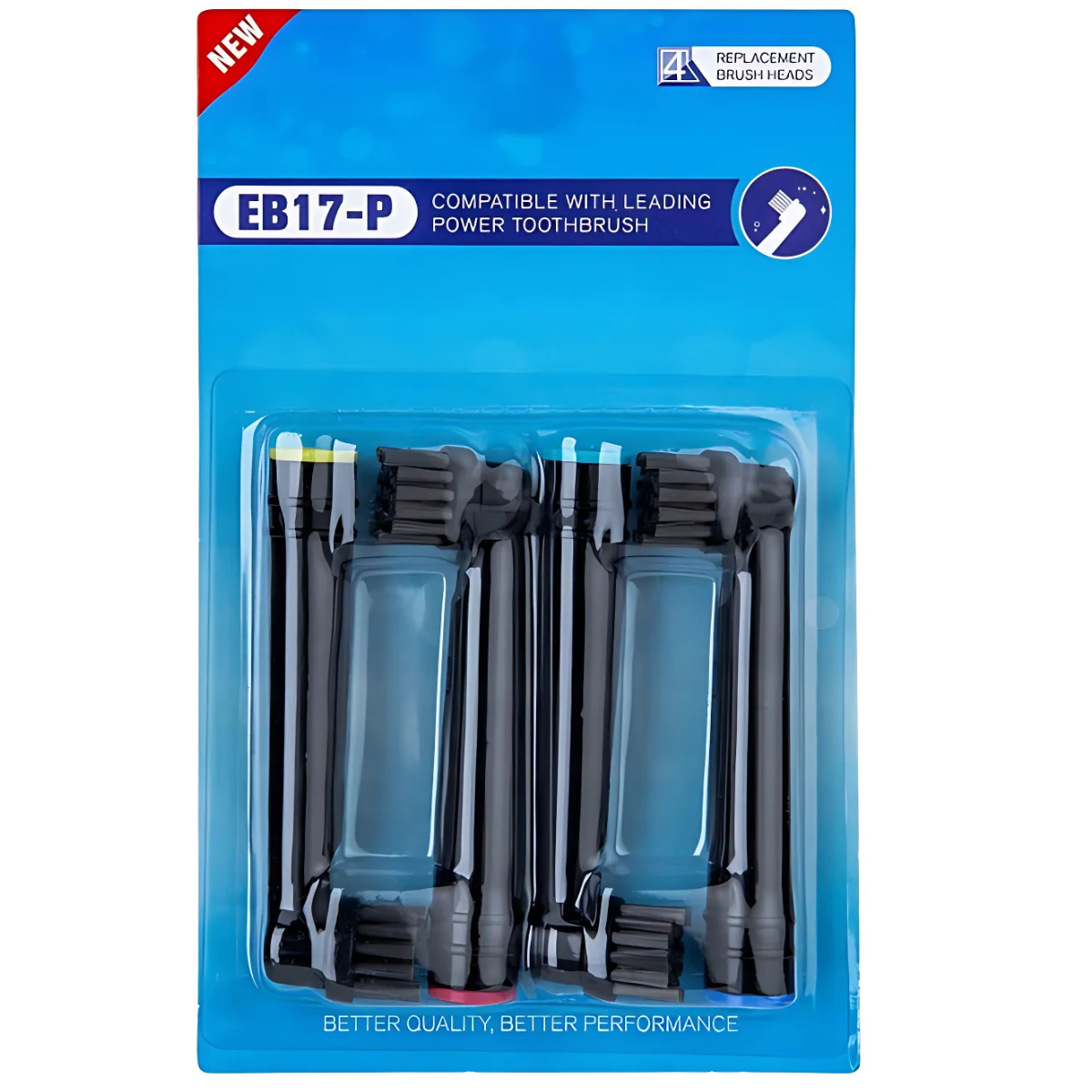 Sada 8 Kompatibilných Hlavíc Pre Elektrické Kefky Braun Oral-B – EB17-P Biele & Čierne